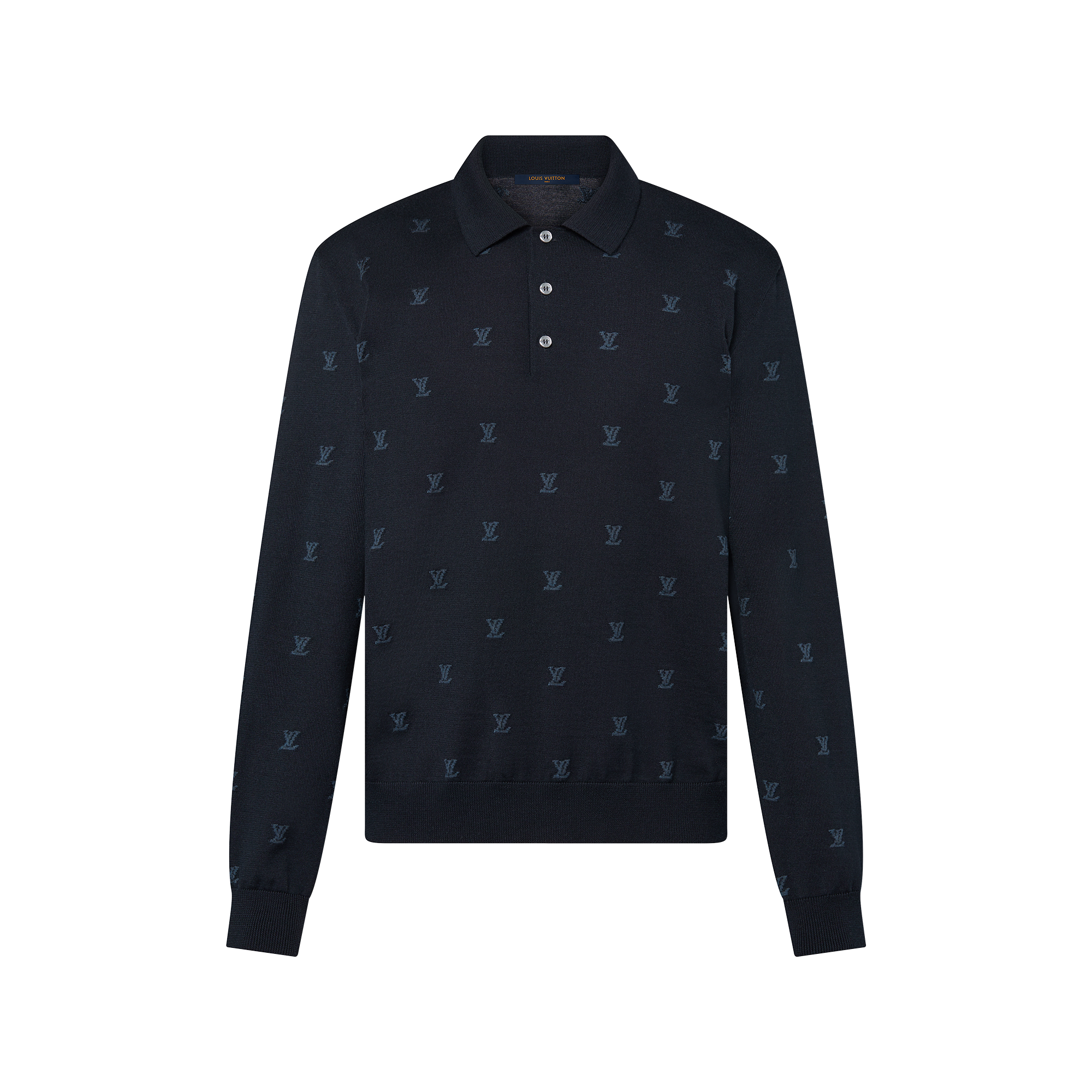 Camisa Polo de Manga Longa em Mescla de Lã, Seda e Cashmere